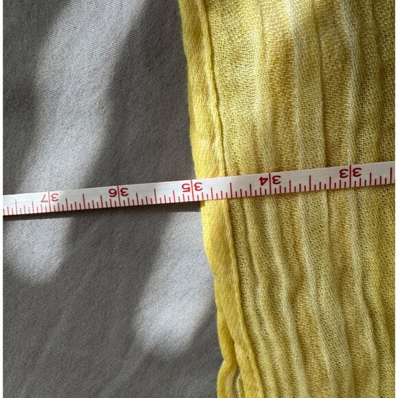 Treasure & Bond Yellow Cotton Scarf With Fringed Edges 78" X 35" - Picture 6 of 8